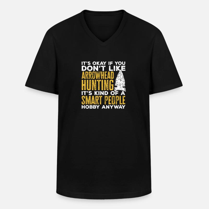 Arrowhead Hunting Pfeilspitzen Sammler - Männer-T-Shirt mit V-Ausschnitt - Schwarz