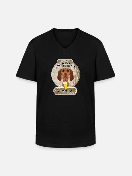 Vizsla Dad Beer Lover - Men's V-Neck T-Shirt - black