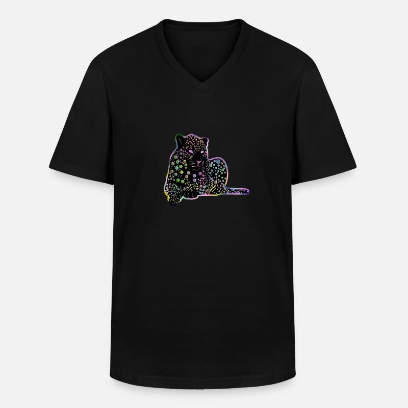 Witzige Jaguar-Geschenkidee - Männer-T-Shirt mit V-Ausschnitt - Schwarz