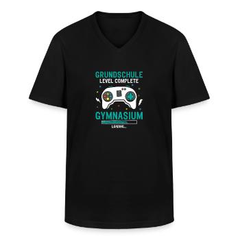Niveau de l’école primaire Remplissage complet du gymnase - T-shirt col V Homme - noir - Devant - AI Model Male 178 dark (178cm)