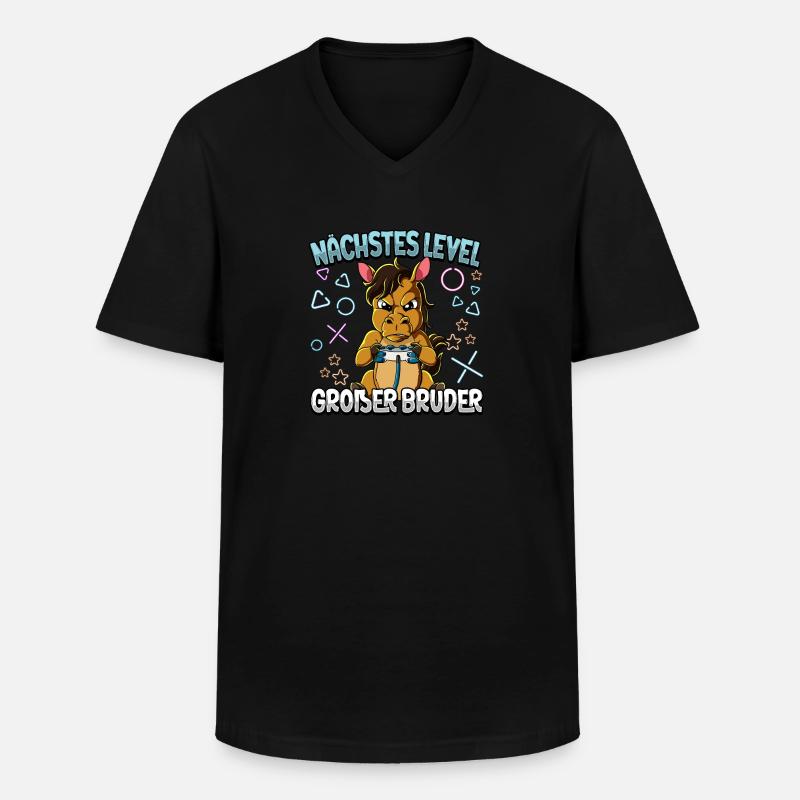 Nächstes Level Großer Bruder - Männer-T-Shirt mit V-Ausschnitt - Schwarz