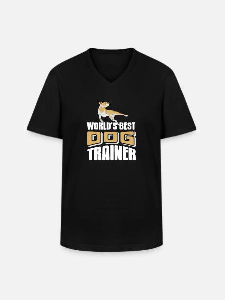 World's Best DOG Trainer Cool Retro Dog Training - Men's V-Neck T-Shirt - black