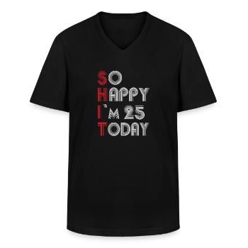 25 Geburtstag - Männer-T-Shirt mit V-Ausschnitt - Schwarz - Vorne - AI Model Male 178 dark (178cm)