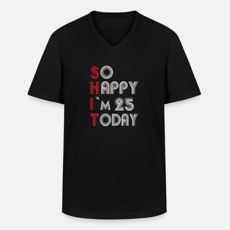25 Geburtstag - Männer-T-Shirt mit V-Ausschnitt - Schwarz