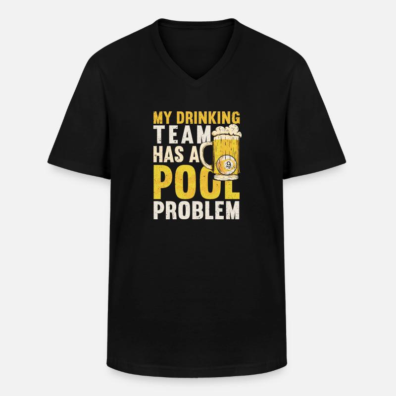 Snooker Pool Billard - Männer-T-Shirt mit V-Ausschnitt - Schwarz