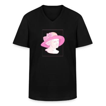 Coquette Esthétique Rose Statue Grecque Centre-Ville - T-shirt col V Homme - noir - Devant - AI Model Male 178 dark (178cm)