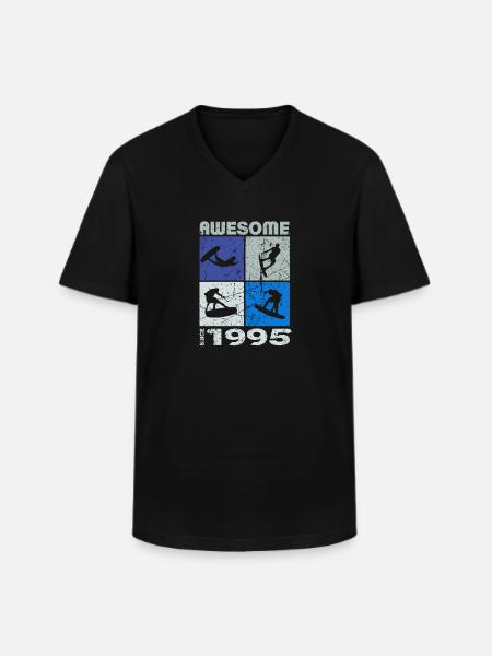 Awesome since 1995. Wakeboard Lifestyle - Men's V-Neck T-Shirt - black
