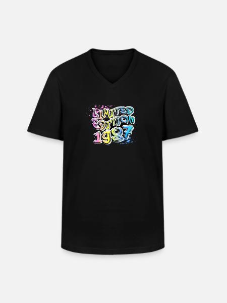 Édition limitée 1987 Graffiti - T-shirt col V Homme - noir