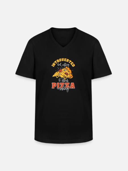 Pizzaïolo Pizza Lover Pizza Gift - T-shirt col V Homme - noir