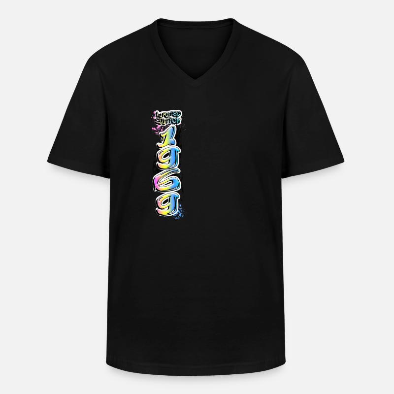 Limited Edition 1969 Graffiti - Männer-T-Shirt mit V-Ausschnitt - Schwarz