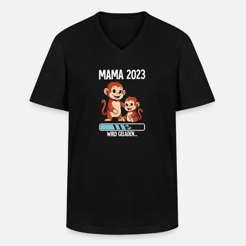 Werdende Mama 2023 - Männer-T-Shirt mit V-Ausschnitt - Schwarz