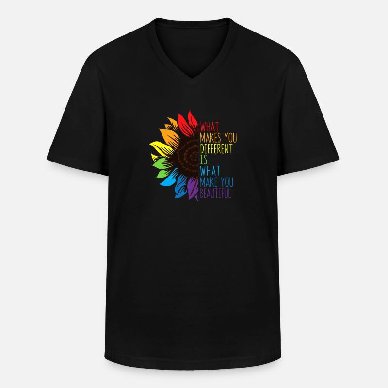 Autismus-Bewusstsein Sonnenblume - Männer-T-Shirt mit V-Ausschnitt - Schwarz
