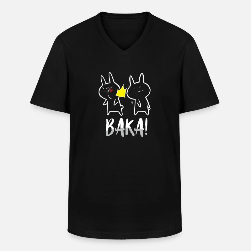 Anime Merch - Baka - Männer-T-Shirt mit V-Ausschnitt - Schwarz