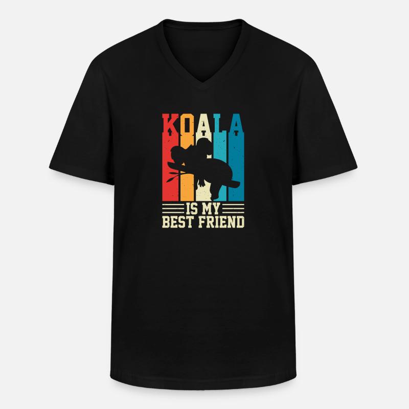 KOALAS BESTER FREUND - Männer-T-Shirt mit V-Ausschnitt - Schwarz