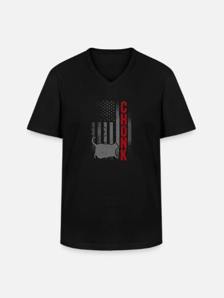 Chonk Meme Cat Chonk - Men's V-Neck T-Shirt - black