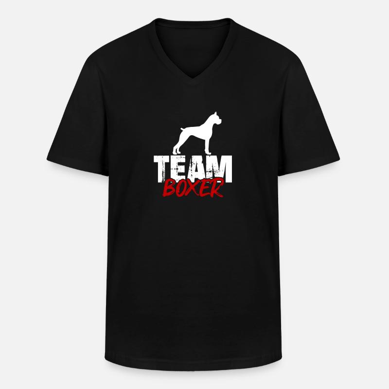 Team Boxer - Männer-T-Shirt mit V-Ausschnitt - Schwarz