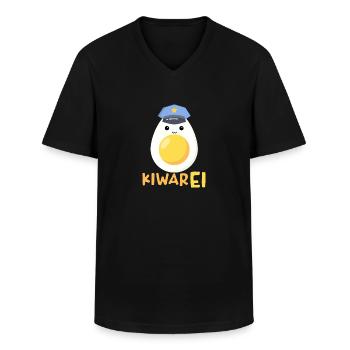 Kiwarei Österreich Polizei lustiges Ei Kostüm - Männer-T-Shirt mit V-Ausschnitt - Schwarz - Vorne - AI Model Male 178 dark (178cm)