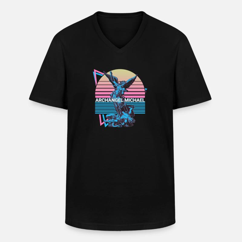 Erzengel Michael - Männer-T-Shirt mit V-Ausschnitt - Schwarz