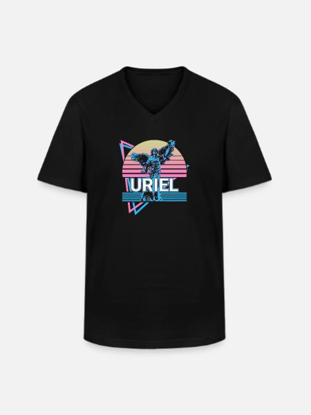 Uriel Archangel Retro - Men's V-Neck T-Shirt - black