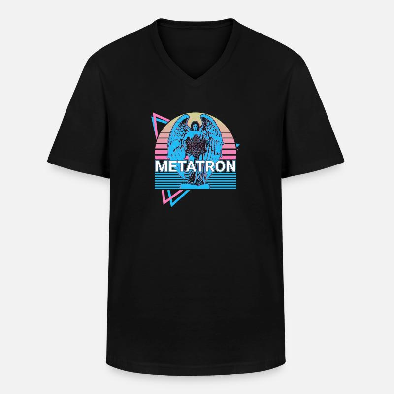 Metatron Erzengel Retro - Männer-T-Shirt mit V-Ausschnitt - Schwarz