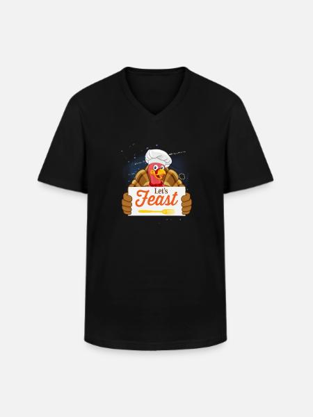 Turkey Thanksgiving Turkey Feast - Men's V-Neck T-Shirt - black