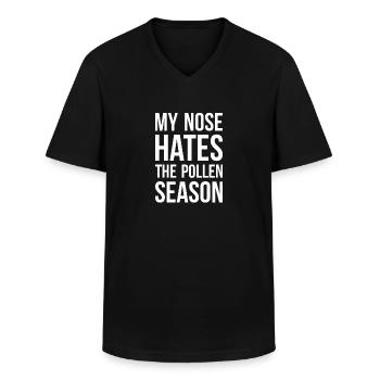 My Nose Hates The Pollen Season Shirt - Men's V-Neck T-Shirt - black - Front - AI Model Male 178 dark (178cm)