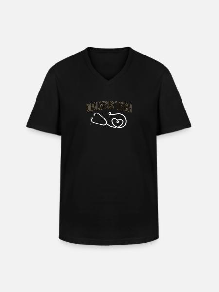 Chemise d’infirmière en dialyse - T-shirt col V Homme - noir