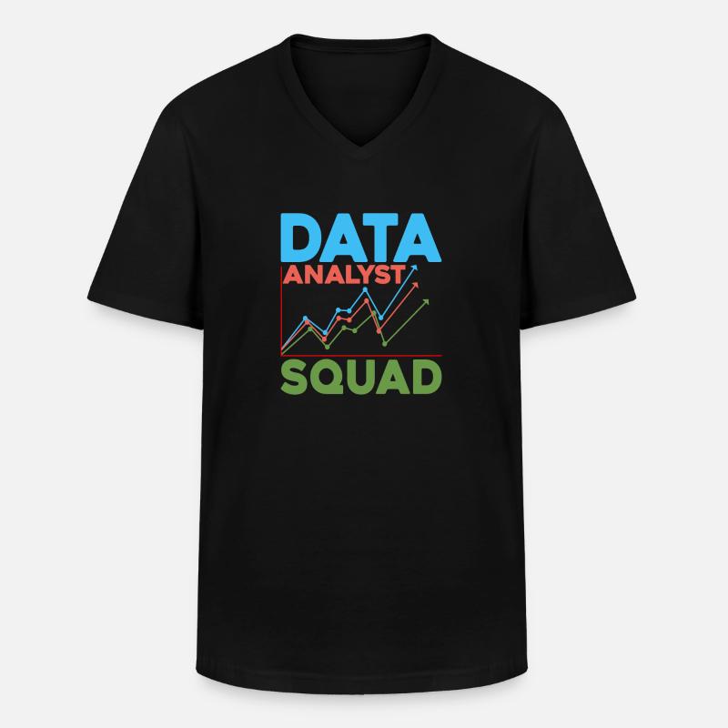 Data Analyst Squad 5 - Männer-T-Shirt mit V-Ausschnitt - Schwarz