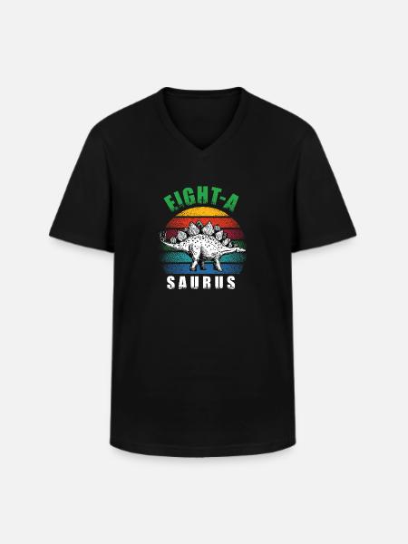 Eight-A Saurus - Men's V-Neck T-Shirt - black