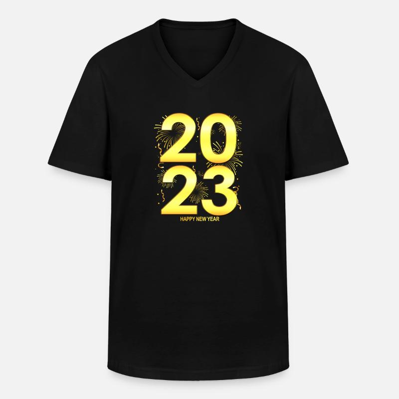 Neujahr 2023 - Neujahrs-Countdown-Party - Männer-T-Shirt mit V-Ausschnitt - Schwarz