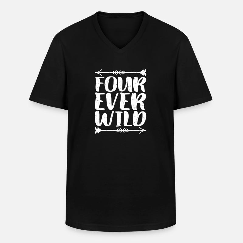Four Ever Wild 39 - Männer-T-Shirt mit V-Ausschnitt - Schwarz