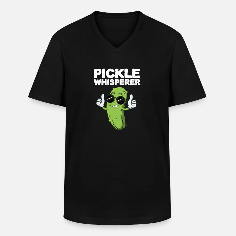 Pickle Whisperer - Männer-T-Shirt mit V-Ausschnitt - Schwarz