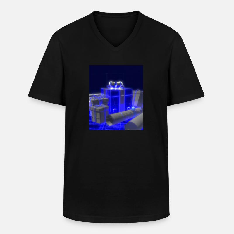 Weihnachten Weihnachtsbaum Schematic Blaupause - Männer-T-Shirt mit V-Ausschnitt - Schwarz
