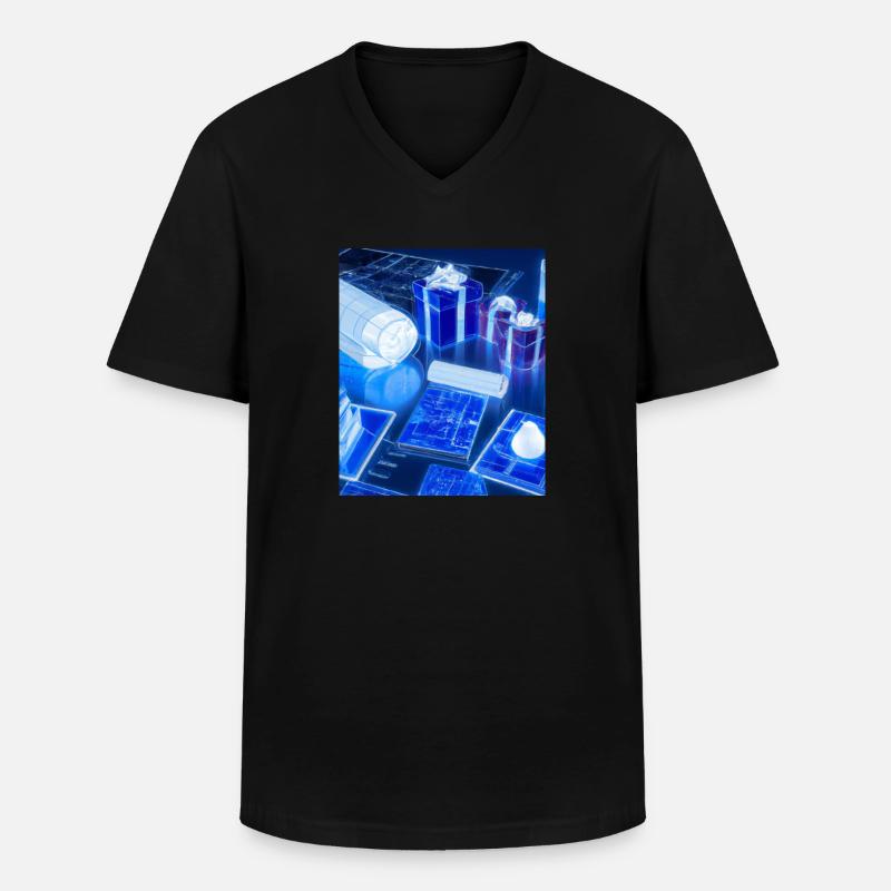 Weihnachten Weihnachtsbaum Schematic Blaupause - Männer-T-Shirt mit V-Ausschnitt - Schwarz