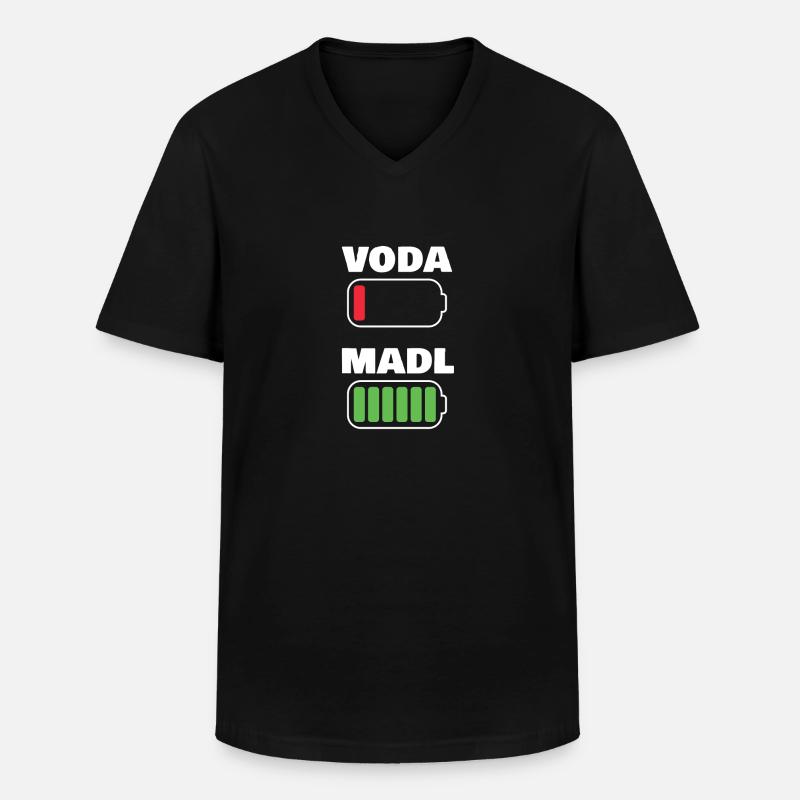 Voda Madl - Männer-T-Shirt mit V-Ausschnitt - Schwarz