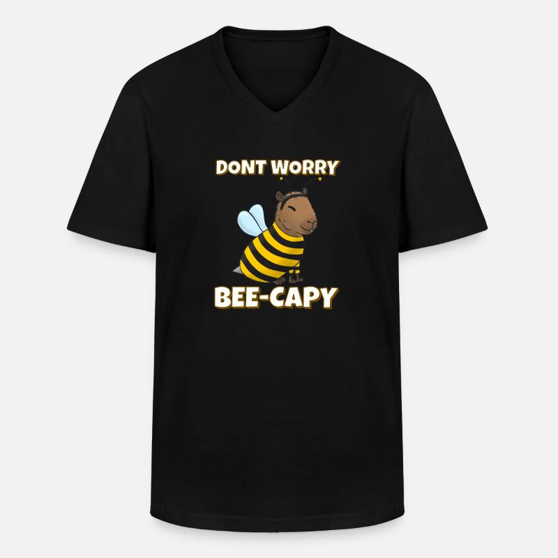 Capybara Bienen Kostüm - Männer-T-Shirt mit V-Ausschnitt - Schwarz