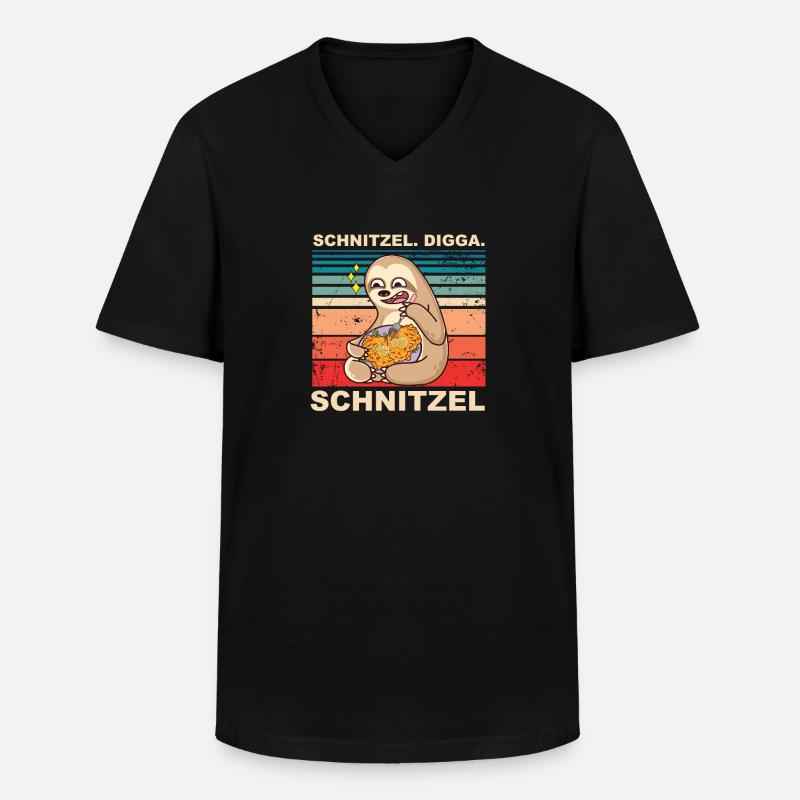 Schnitzel Digga Schnitzel - Männer-T-Shirt mit V-Ausschnitt - Schwarz