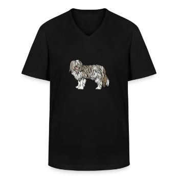 Chien - T-shirt col V Homme - noir - Devant - AI Model Male 178 dark (178cm)