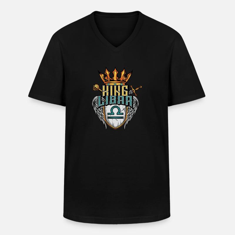 Waage Sternzeichen - Männer-T-Shirt mit V-Ausschnitt - Schwarz