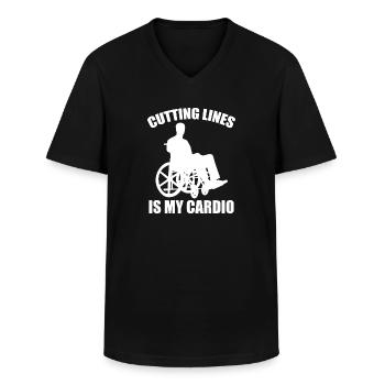 Funny Spinal Cord Injury Wheelchair Cross-Section - Men's V-Neck T-Shirt - black - Front - AI Model Male 178 dark (178cm)