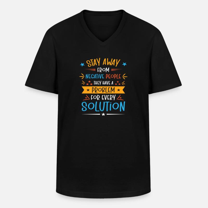 Solution Critical Thinkers Positive Motivation - Men's V-Neck T-Shirt - black