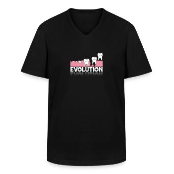 Evolution Zahnarzt Shirt Geschenk - Männer-T-Shirt mit V-Ausschnitt - Schwarz - Vorne - AI Model Male 178 dark (178cm)