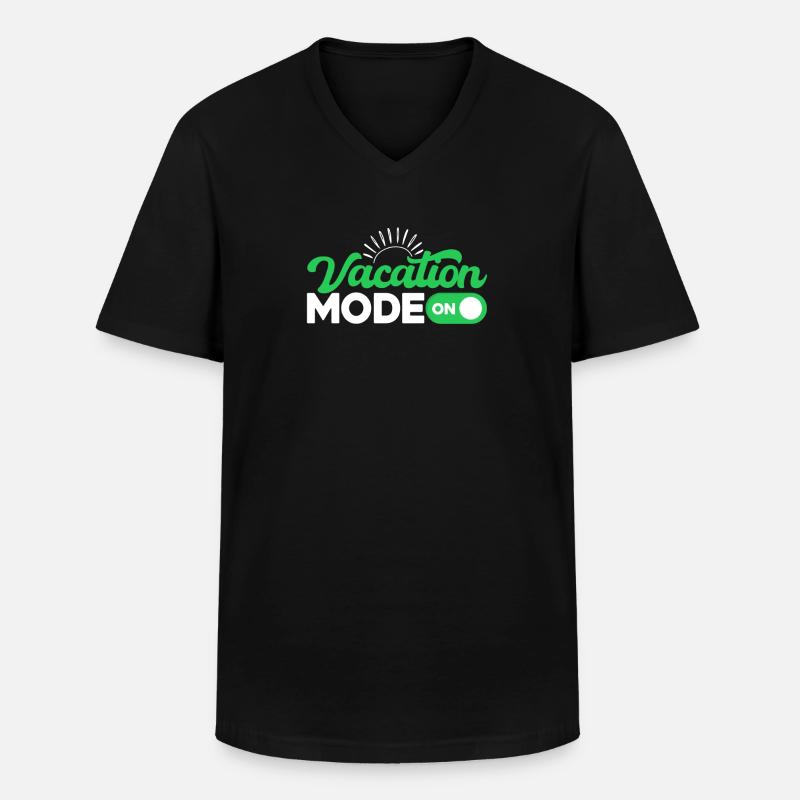 Vacation Mode On - Männer-T-Shirt mit V-Ausschnitt - Schwarz