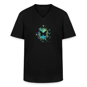 Éclaboussure de couleur papillon - T-shirt col V Homme - noir - Devant - AI Model Male 178 dark (178cm)