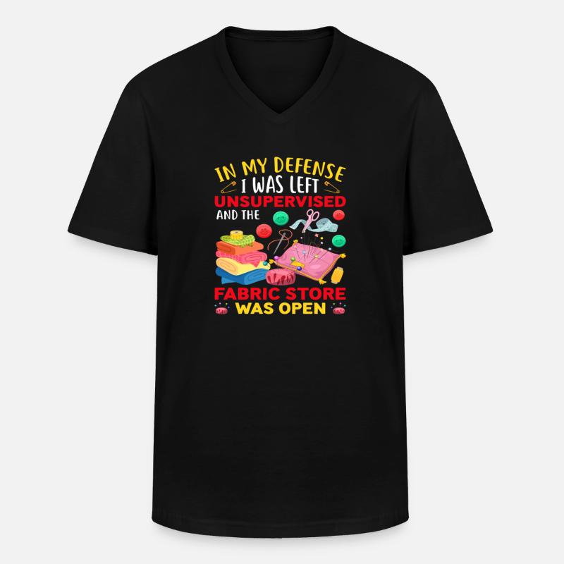 Funny Quilting Gift - Männer-T-Shirt mit V-Ausschnitt - Schwarz