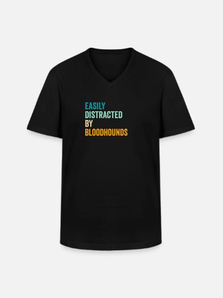 Easily Distracted By Bloodhounds - Men's V-Neck T-Shirt - black