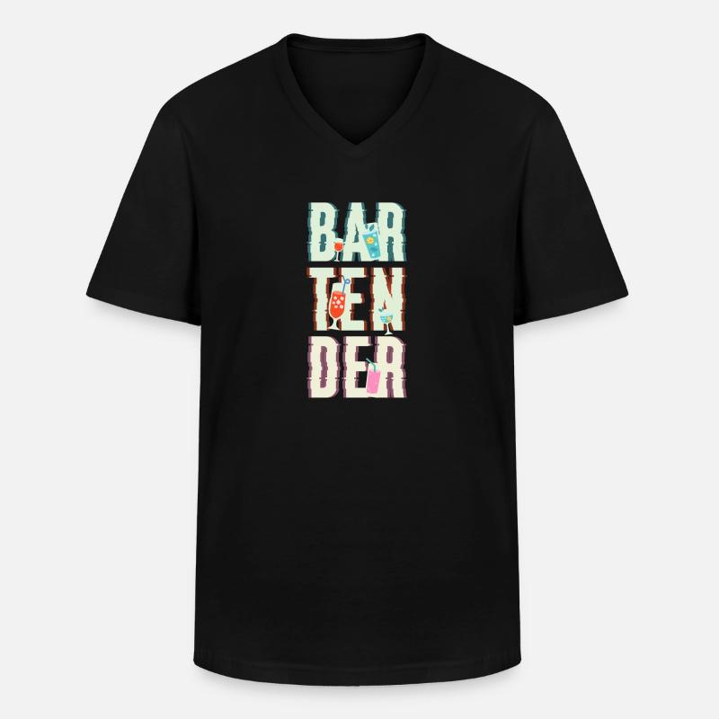 Bartender Shirt Gift - Men's V-Neck T-Shirt - black