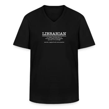 Chemise de bibliothèque de définition de bibliothécaire - T-shirt col V Homme - noir - Devant - AI Model Male 178 dark (178cm)