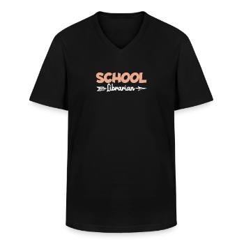 School Librarian Shirt Geschenk - Männer-T-Shirt mit V-Ausschnitt - Schwarz - Vorne - AI Model Male 178 dark (178cm)