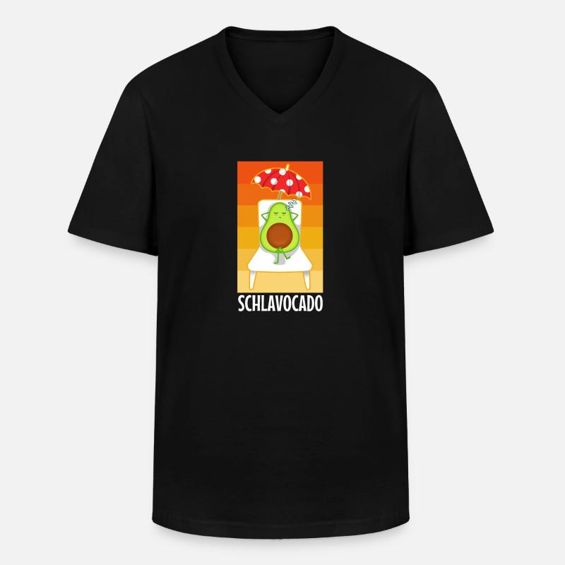 Schlavocado - Männer-T-Shirt mit V-Ausschnitt - Schwarz